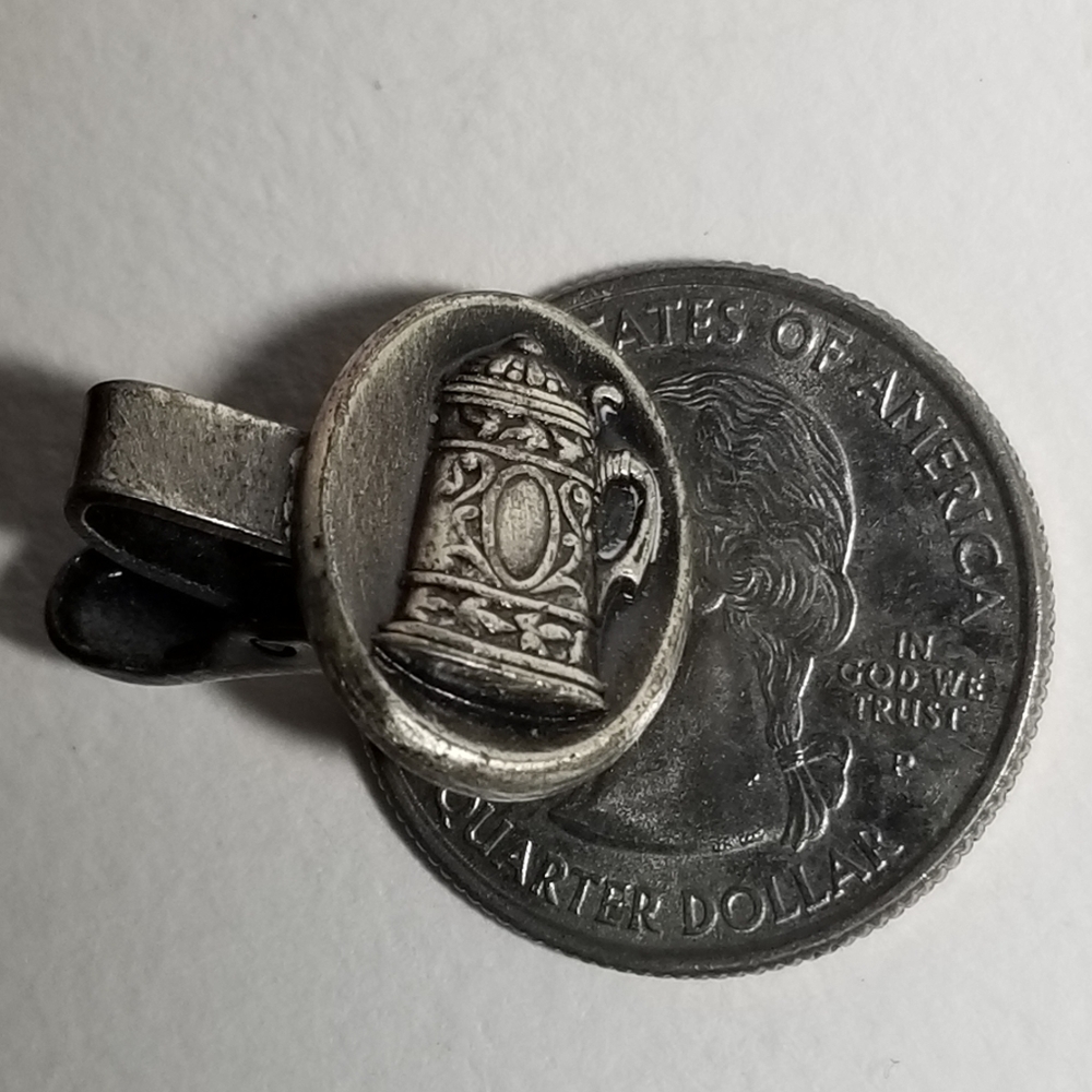 Relisted - Vintage beer stein tie clip silver tone - Picture 3 of 12